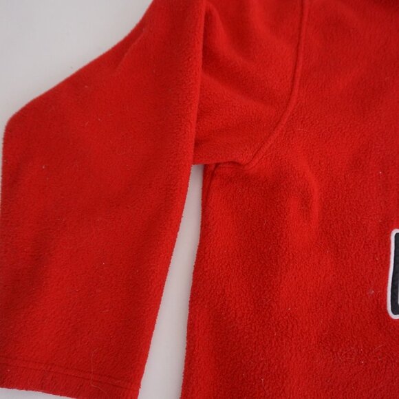 Vintage '90S Old Navy Red Fleece Outdoor Hiking Quarter Zip Pullover Sweater 2XL - Picture 8 of 10